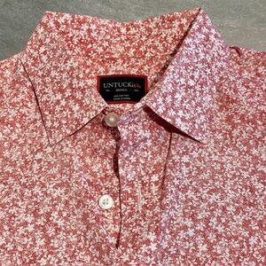 UNTUCKit Men's Red Floral Short Sleeve Shirt